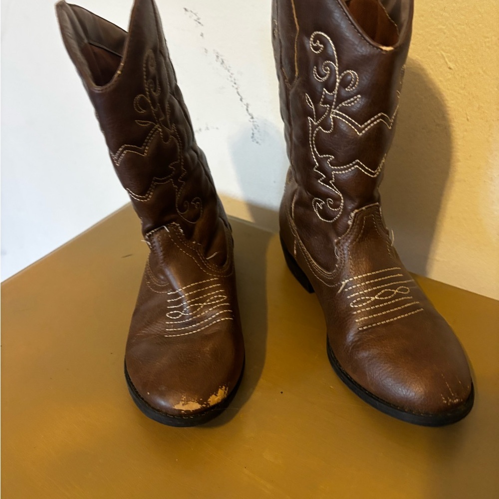 Faded glory Brown Western Cowboy Boots 1